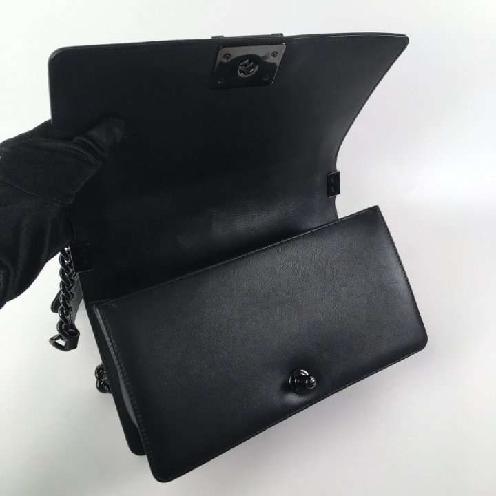 Chanel Boy Bag Old Medium So Black Lambskin - Luxe Du Jour