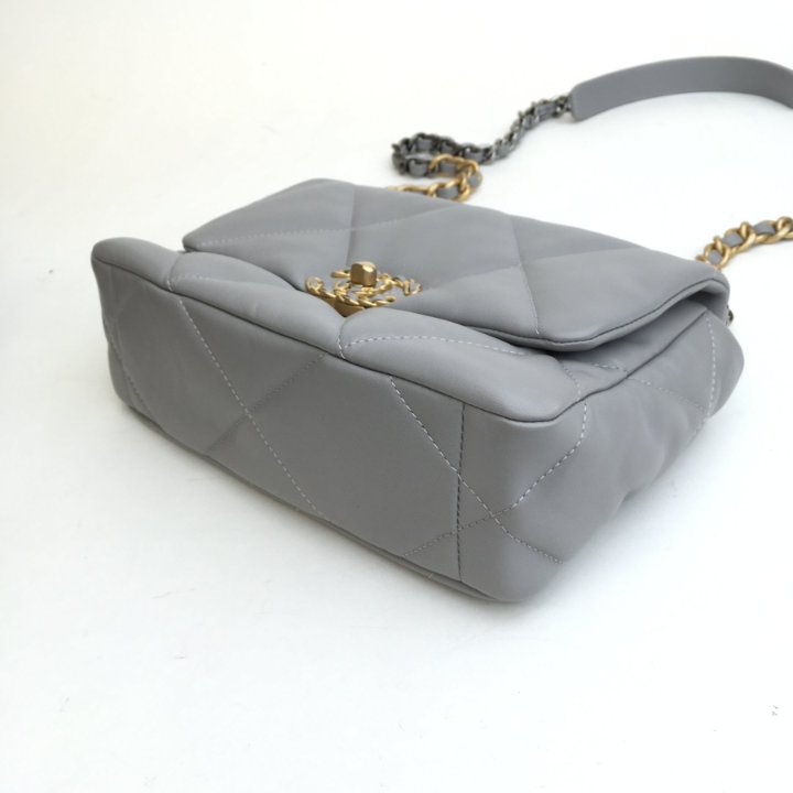 Chanel Medium Grey Lambskin 19 Flap Bag Luxe Du Jour