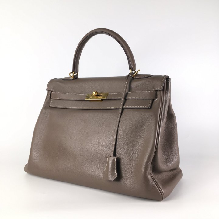 Hermes Kelly 35 | Grey Gold Handbag - Luxe Du Jour