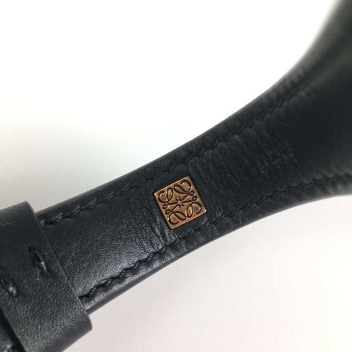 Loewe trunk strap with leather branded stamped logo Loewe Engraved Logo Spiral Woven Strap C073S48X01.3627  main image 4