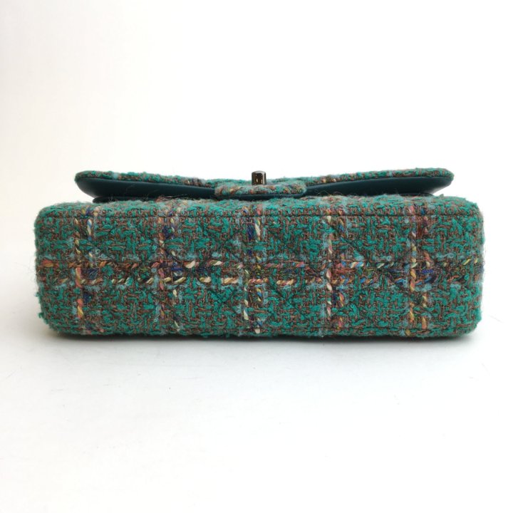 Chanel Classic Flap Medium Green Tweed SHW - Luxe Du Jour