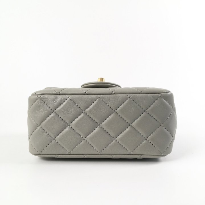 Chanel Pearl Crush Mini Square Grey 22C Lambskin - Luxe Du Jour