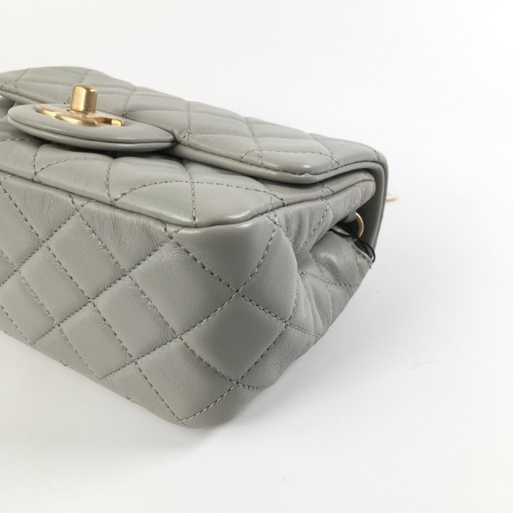 Chanel Pearl Crush Mini Square Grey 22C Lambskin - Luxe Du Jour