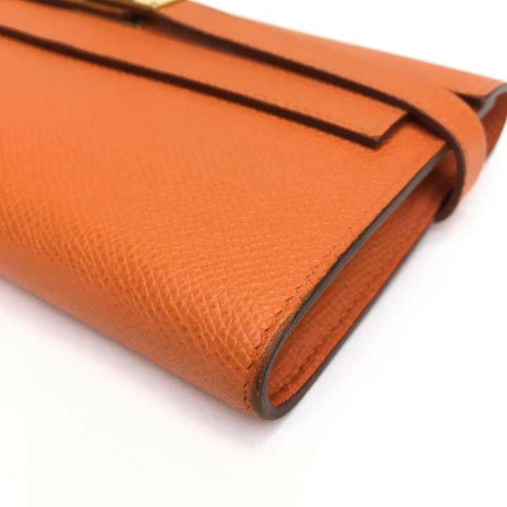 Hermes Kelly wallet ケリーウォレット STAMP B【新品同様】 HERMES Kelly Long Wallet Gold Epsom Gold Hardware Z Stamp