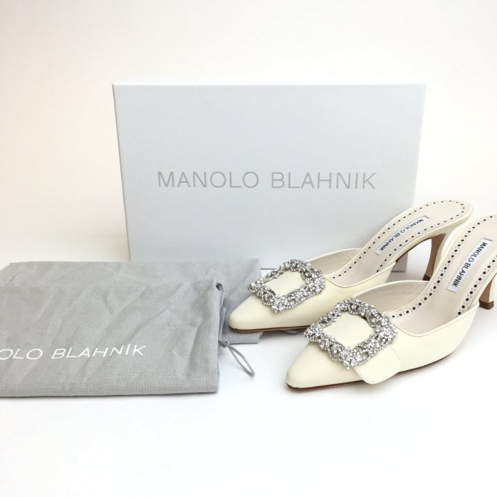 Manolo Blahnik Maysale Bridal Heels Sz 38.5 - Luxe Du Jour