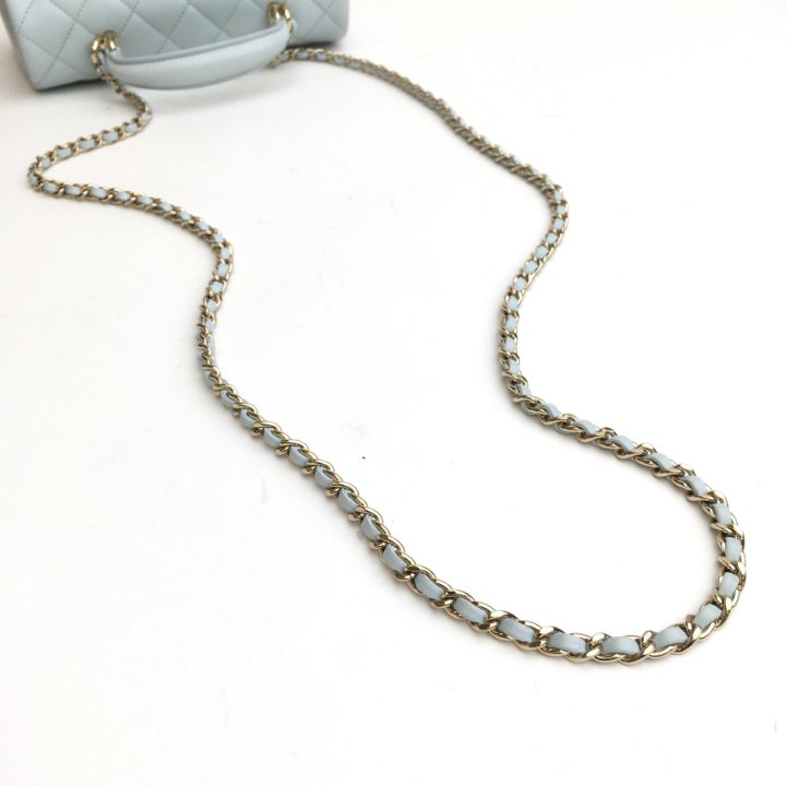 Chanel Top Handle Mini Rectangle Blue Lambskin - Luxe Du Jour