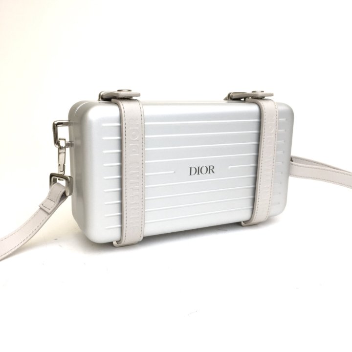 関税込 Dior x RIMOWA Clutch Strap ショルダーバッグ Aluminium CHRISTIAN DIOR X RIMOWA Aluminum Personal Clutch On Strap