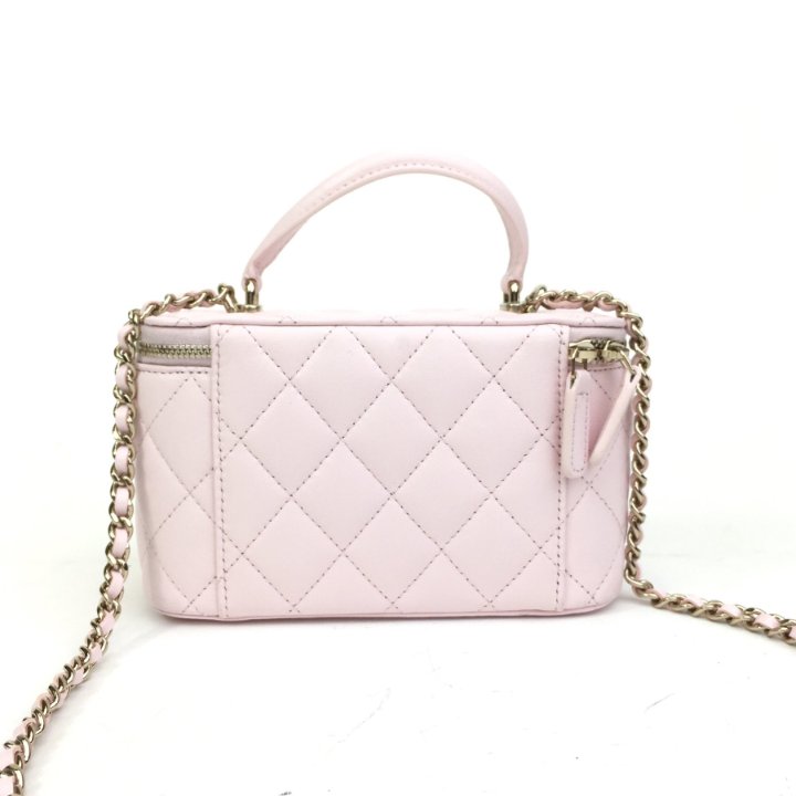 Chanel Top Handle Vanity Case 22P Pink Lambskin - Luxe Du Jour