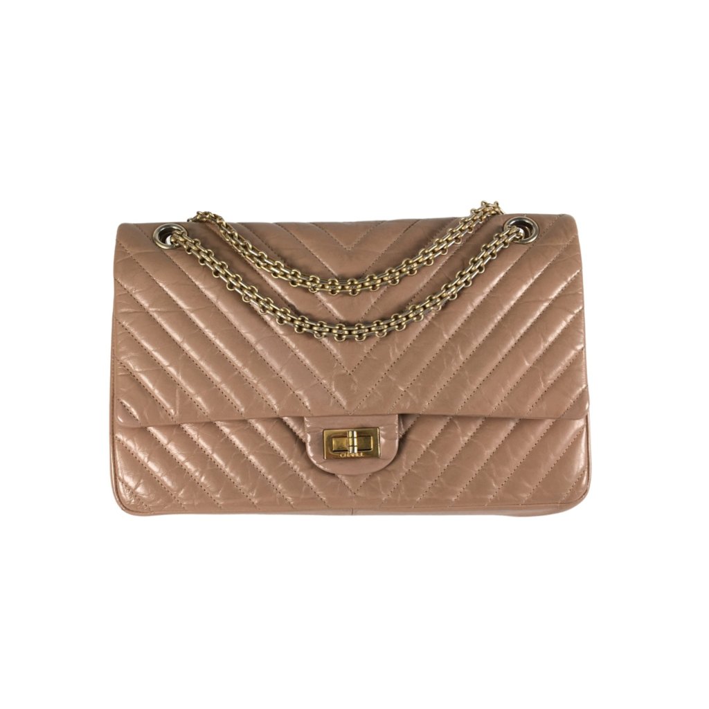 Chanel Reissue 226 Beige Crinkled Calfskin - Luxe Du Jour