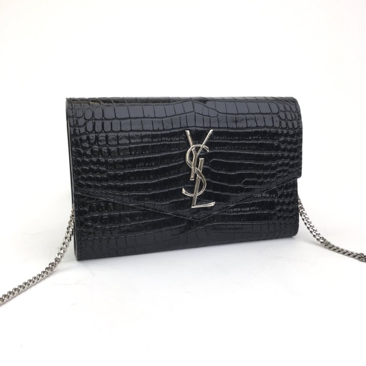 VIP【送料関税込】SAINT LAURENT UPTOWN LEATHER WALLET CHAIN Saint Laurent Uptown YSL Wallet on Chain in Grained Leather