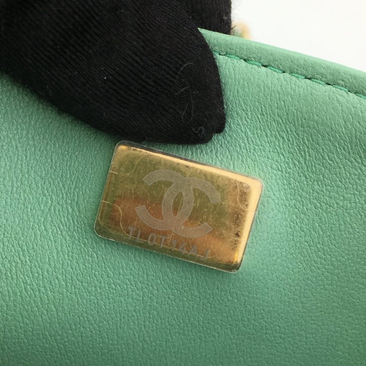 Chanel Top Handle Mini Rectangle 23P Pistachio Vert Clair Lambskin