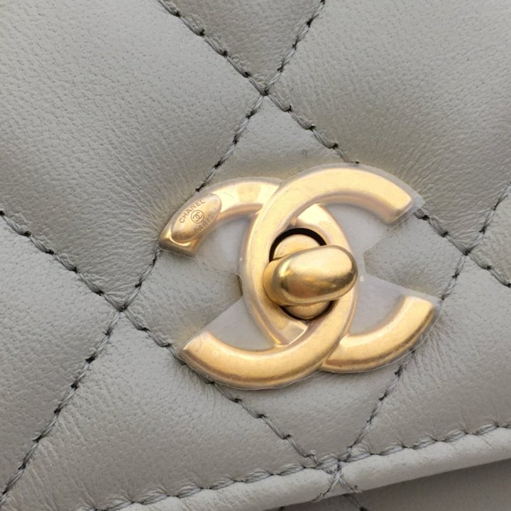 Chanel Pearl Crush Wallet On Chain (WOC) Grey Lambskin GHW Luxe