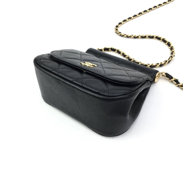 【CHANEL】☆ブラックの縁取りがキュート☆ CLUTCH WITH CHAIN Chanel Clutch With Chain Micro 22K Black Caviar GHW - Luxe
