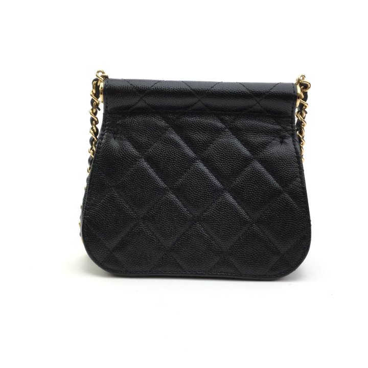 【CHANEL】☆ブラックの縁取りがキュート☆ CLUTCH WITH CHAIN Chanel Clutch With Chain Micro 22K Black Caviar GHW - Luxe
