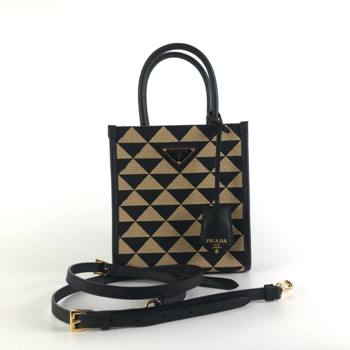 Prada Symbole Triangolo Jacquard Mini Tote - Luxe Du Jour