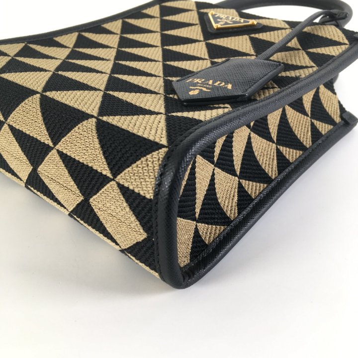 【SS25＊日本未入荷】Prada Symbole mini jacquard tote bag Prada Symbole Triangolo Jacquard Mini Tote - Luxe Du Jour