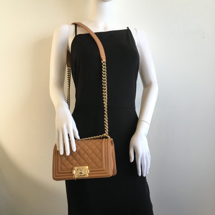 Chanel Boy Bag Small Caramel Caviar - Luxe Du Jour