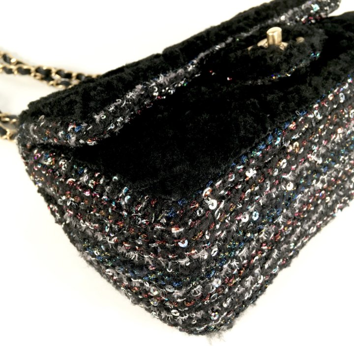 Chanel Seasonal Small Flap Black Shearling - Luxe Du Jour