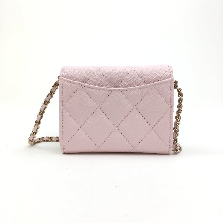Chanel Wallet On Chain (WOC) Mini Pink Caviar - Luxe Du Jour