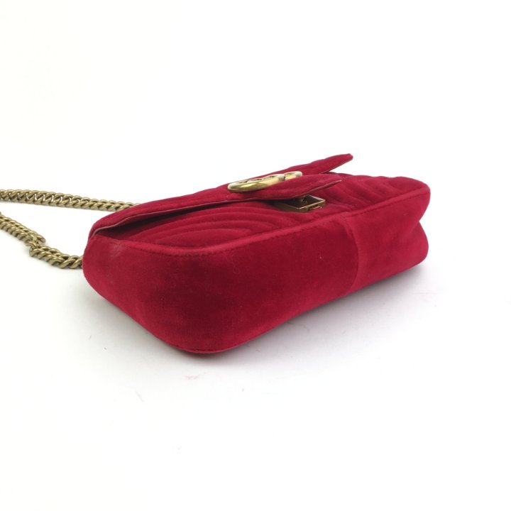 【関税&送料込】Gucci Gg Marmont Mini Bag With Cardholder Black Chevron Leather GG Marmont Mini Top Handle Bag | GUCCI