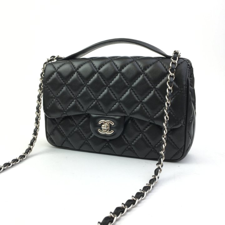Chanel Easy Carry Top Handle Black Lambskin - Luxe Du Jour
