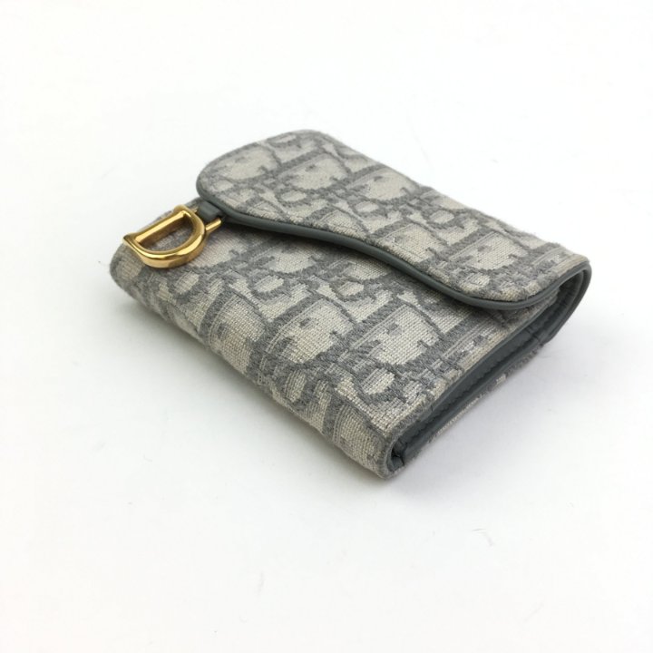 ももちゃんDior Saddle Lotus ウォレット　オブリーク Saddle Lotus Wallet Blue Dior Oblique Jacquard and Smooth