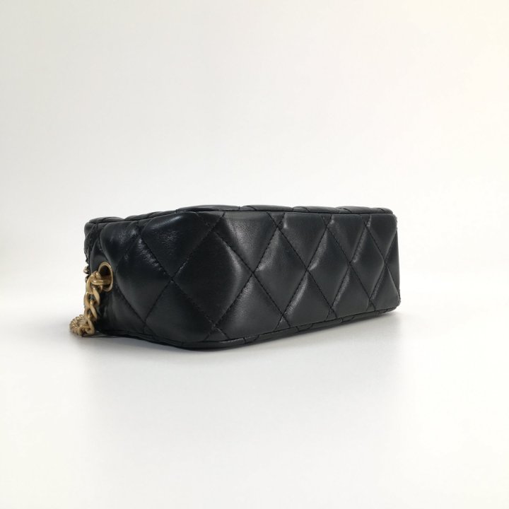 Chanel Seasonal Camera Bag Black Aged Lambskin - Luxe Du Jour