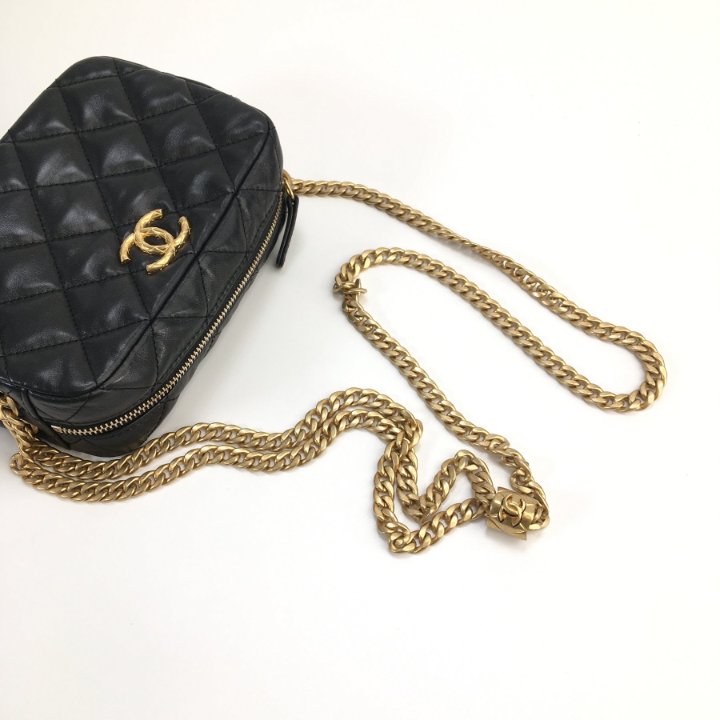 Chanel Seasonal Camera Bag Black Aged Lambskin - Luxe Du Jour