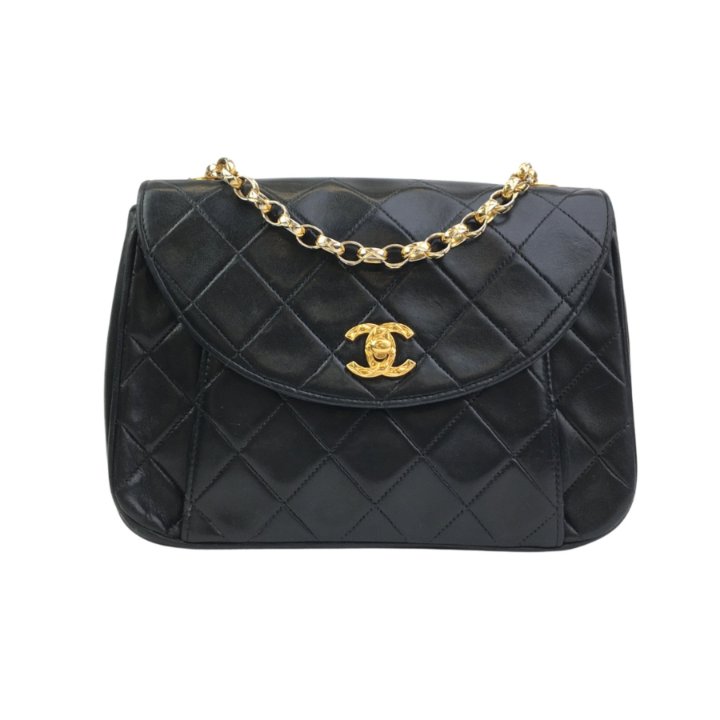 Chanel 1993 Vintage Chain Flap Black Lambskin - Luxe Du Jour