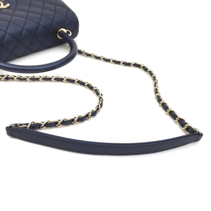 Chanel Coco Handle Medium Blue Caviar - Luxe Du Jour