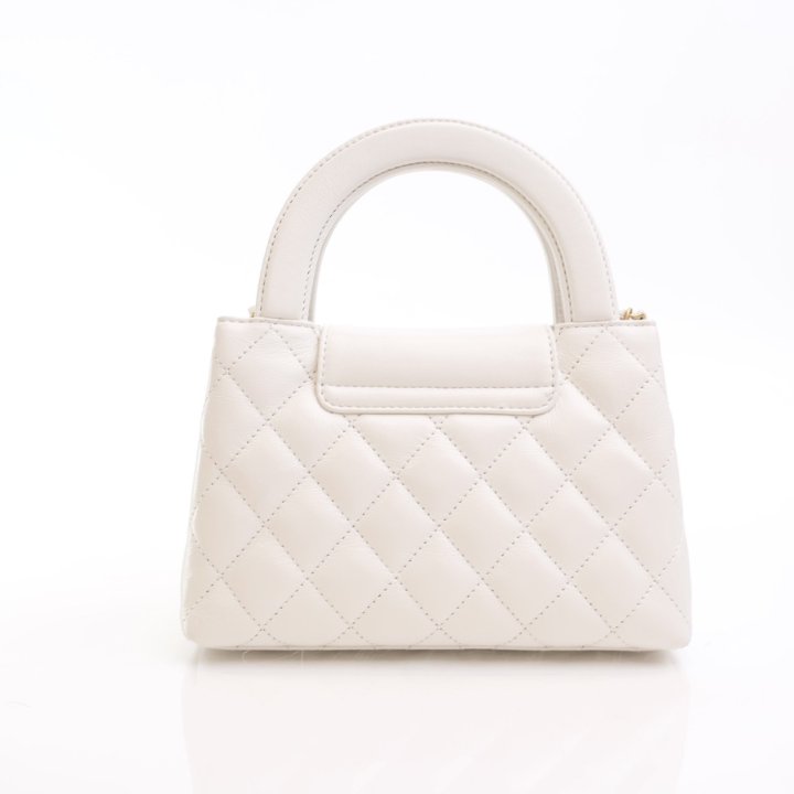 25S◆ホワイトが上品♪◆CHANEL kelly ショルダーバッグ ミニ Chanel Kelly Shopping Bag Small White Calfskin Aged Gold