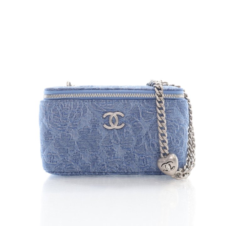 Chanel Vanity Bag Small Blue Denim Luxe Du Jour