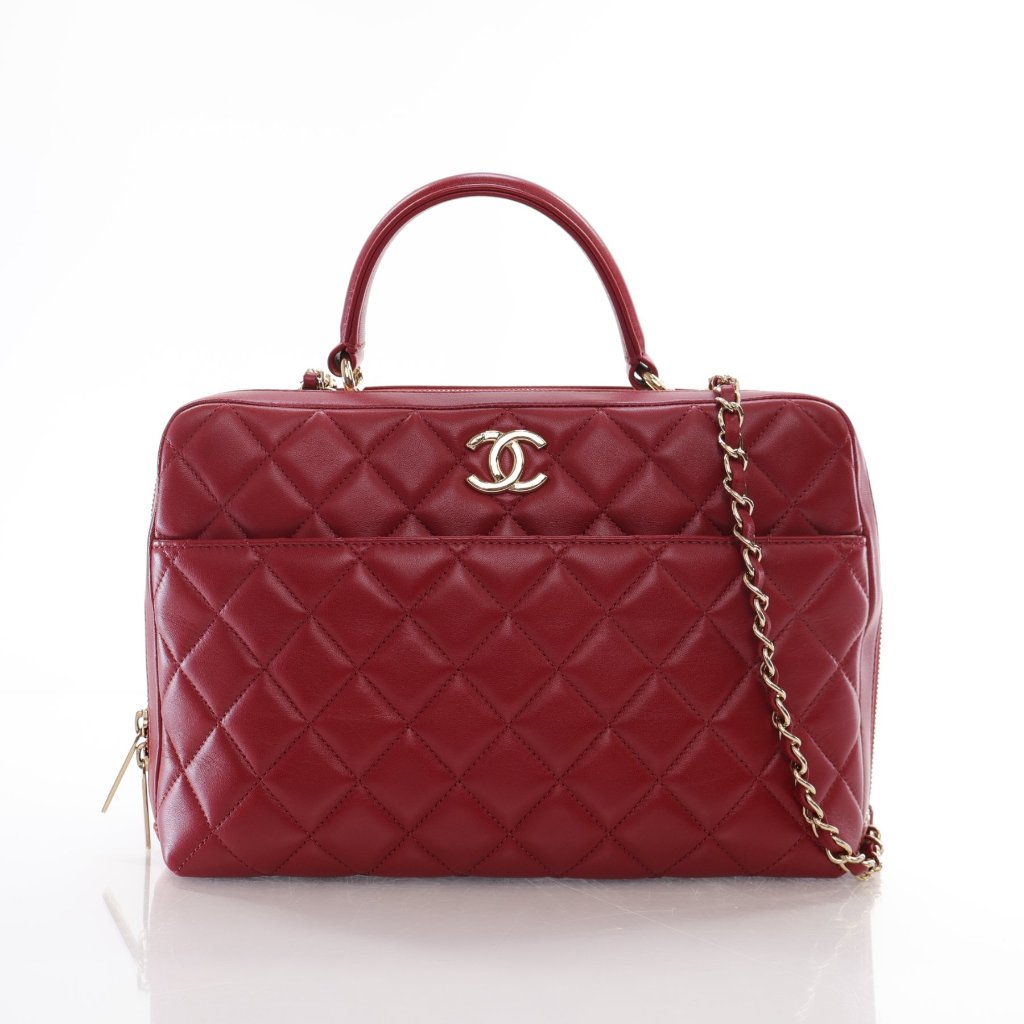 トートバッグ × ヴィンテージ(中古) Chanel Trendy CC Bowling Bag Chanel Black Quilted Lambskin Leather Trendy CC Bowling Bag