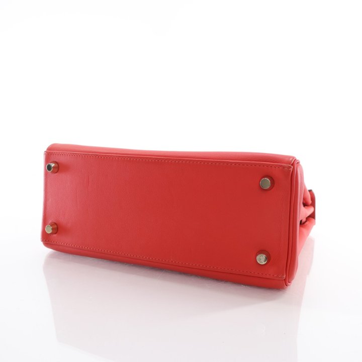 Hermes Kelly 25 Rouge Pivoine Swift - Luxe Du Jour