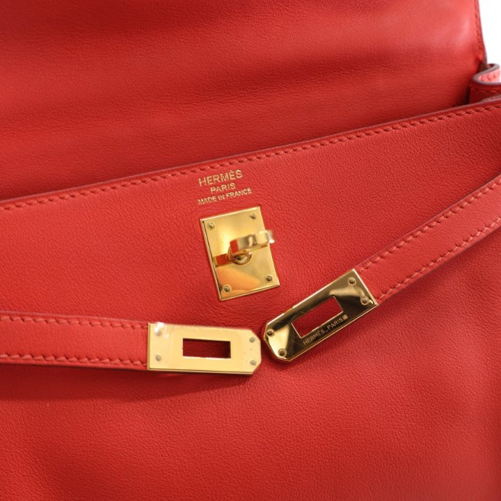 Hermes Kelly 25 Rouge Pivoine Swift - Luxe Bag Rental
