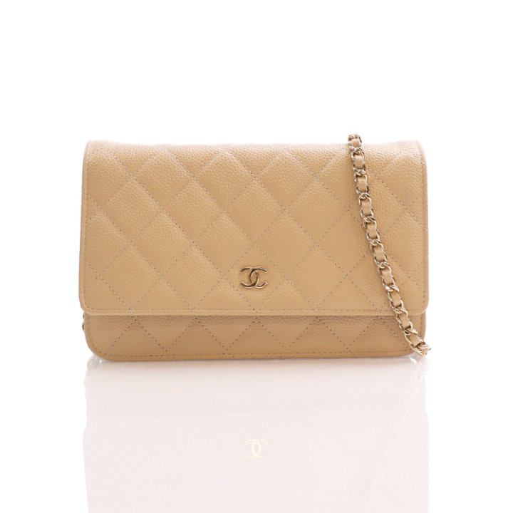 Chain Chanel Beige Woc 22A Chanel 19 WOC Wallet On Chain Gold