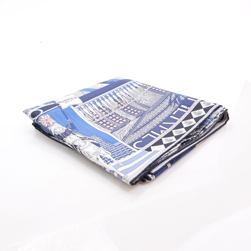 Hermès Carnet De Soie Soie Bleu Marine Paper Notebook Navy