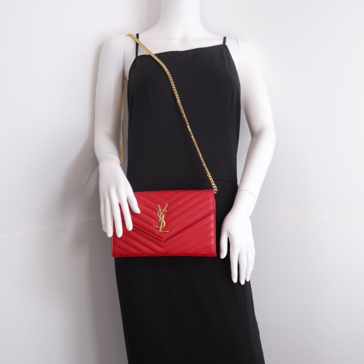 ★SAINT LAURENT★関税込♪NEW♪Cassandre ウォレットバッグ Saint Laurent (YSL) Cassandre Quilted Wallet On Chain (WOC