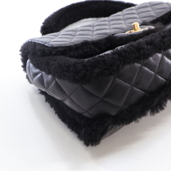 Chanel Shearling Muff Flap Black Lambskin - Luxe Du Jour