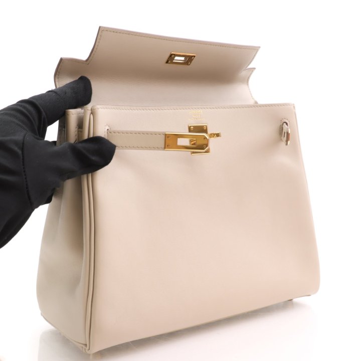 Hermes Kelly 25 Swift Craie - Luxe Du Jour