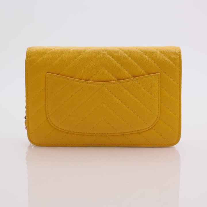 Chanel Wallet On Chain (WOC) Yellow Caviar - Luxe Du Jour