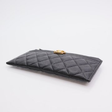 Chanel Boy Zip Pouch Black Caviar - Luxe Du Jour