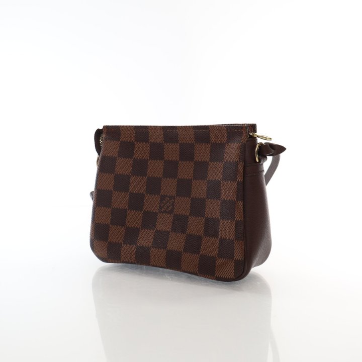 美品 LOUIS VUITTON EBENE TROUSSE PORCH Louis Vuitton Damier Ebene Trousse Pochette ○ Labellov