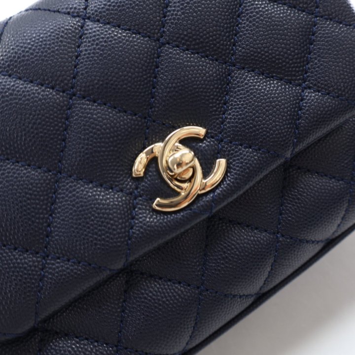 Chanel Coco Handle Mini Navy Blue Caviar - Luxe Bag Rental