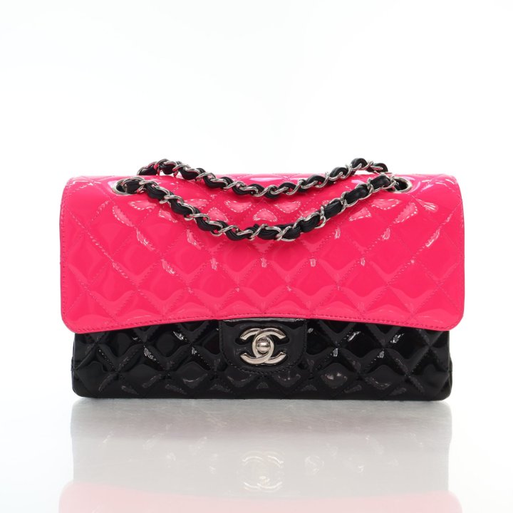 Chanel Classic Flap Medium Bicolor Patent - Luxe Du Jour