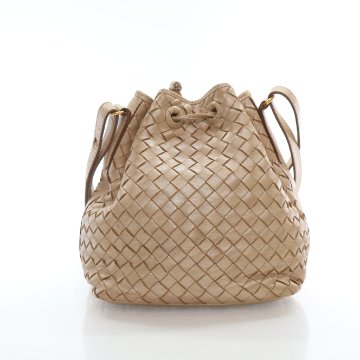 【BOTTEGA VENETA】SMALL INTRECCIATO BUCKET BAG Bottega Veneta Small Intrecciato Knot Leather Bucket Bag