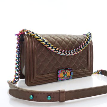 Chanel 16C Boy Bag Old Medium Iridescent Bronze Calfskin