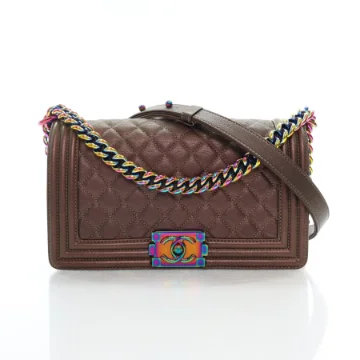 Chanel 16C Boy Bag Old Medium Iridescent Bronze Calfskin