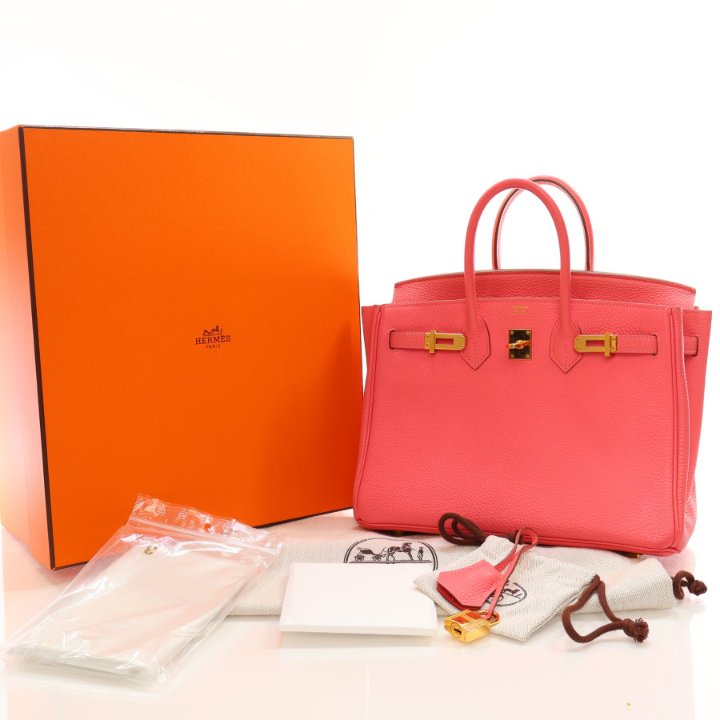 Hermes Rose Lipstick Togo Birkin 25 Luxe Du Jour