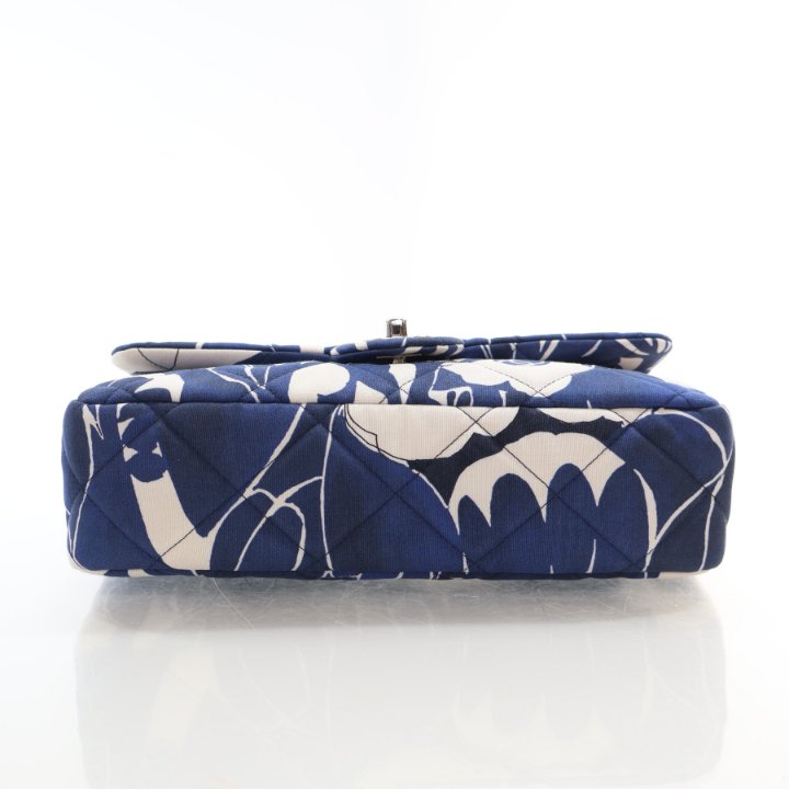Chanel Limited Edition Floral Flap Medium Blue Fabric - Luxe Du Jour